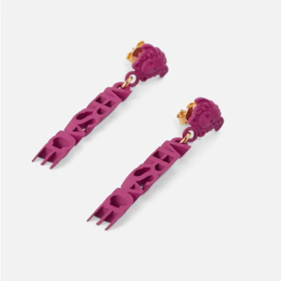 NWT Versace Medusa Fuchsia Earrings - Picture 3 of 6